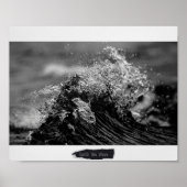 Zwart-wit Tropische Ocean Wave Printable Art Poster (Voorkant)