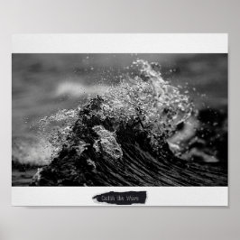 Zwart-wit Tropische Ocean Wave Printable Art Poster