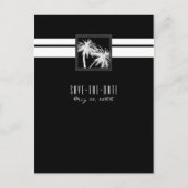 Zwart-wit Tropische Palm Modern Save the Date Aankondigingskaart (Voorkant)