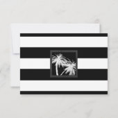 Zwart & Wit Tropische Palm Moderne Bruiloft RSVP (Achterkant)