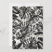Zwart-wit tropische palmbladeren bruiloft kaart (Achterkant)