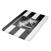 Zwart & Wit Tropische Palmboom Moderne Chic Badmat (Gekanteld)