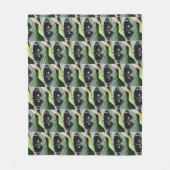 Zwart-wit tropische vlinder fleece deken (Voorkant)