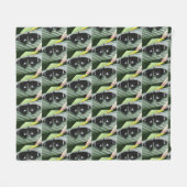 Zwart-wit tropische vlinder fleece deken (Voorkant (Horizontaal))