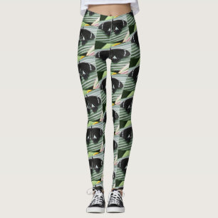 Zwart & Wit Tropische Vlinder Leggings