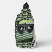 Zwart-wit tropische vlinder sling bag (Voorkant)