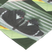 Zwart-wit tropische vlinder tafelkleed (Gekanteld)