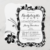 Zwart-wit Tropische vrijgezellenfeest Kaart (Voorkant / Achterkant)