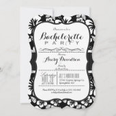 Zwart-wit Tropische vrijgezellenfeest Kaart (Voorkant)