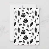 Zwart-wit tropische zomerbladeren patroon bedankkaart (Achterkant)