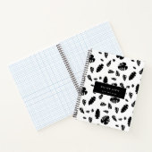 Zwart-wit tropische zomerbladeren patroon notitieboek (Binnen)