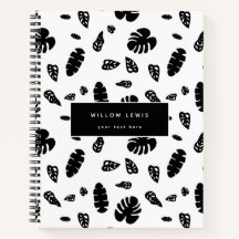 Zwart-wit tropische zomerbladeren patroon