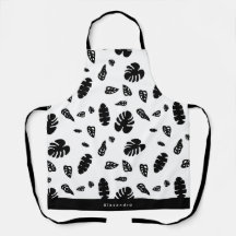 Zwart-wit tropische zomerbladeren patroon