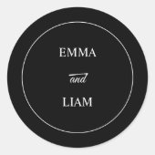 Zwart & Wit Trouw Monogram Sticker (Voorkant)