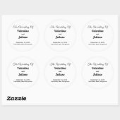 Zwart-wit Trouw Rond Sticker (Vel)