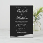 Zwart & Wit Trouw Uitnodiging, Moderne Rand Kaart (Staand voorkant)