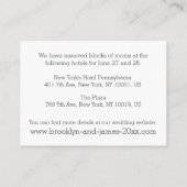 Zwart-wit Trouwaccommodatiekaarten Informatiekaartje (Achterkant)