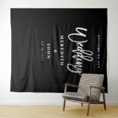 Zwart-wit trouwbackdrop op maat wandkleed (In Situ (horizontaal))