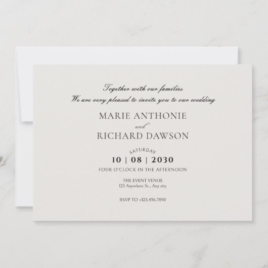 Zwart-wit trouwfoto collage minimalistisch save the date (Achterkant)