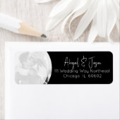 Zwart-wit trouwfoto retouradres etiket (Insitu)