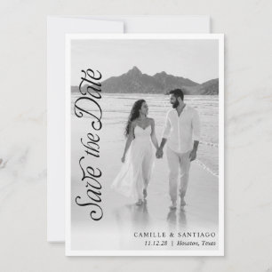 Zwart-wit trouwfoto Save the Date