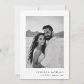 Zwart-wit trouwfoto Save the Date (Achterkant)