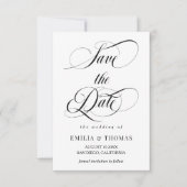 Zwart-wit trouwfoto Save The Date (Voorkant)