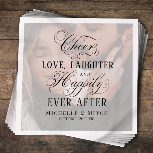 Zwart-wit Trouwfoto Typografie Servet