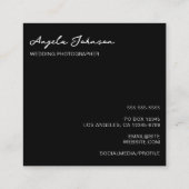 Zwart-wit trouwfotografie vierkante visitekaartje (Achterkant)