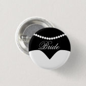 Zwart Wit Trouwjurk Pearl Ketting Bride Ronde Button 3,2 Cm (Voorkant /achterkant)