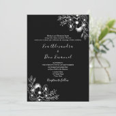 Zwart-wit Trouwkaart All-in-One Kaart (Staand voorkant)
