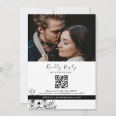 Zwart-wit Trouwkaart All-in-One Kaart (Achterkant)