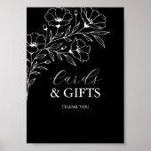 Zwart-wit trouwkaarten en cadeaus poster (Voorkant)