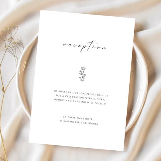 Zwart & wit trouwreceptie bijlage kaart