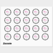 Zwart-wit trouwstickers ronde sticker (Vel)