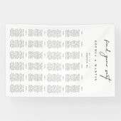 Zwart & Wit Trouwstoel Grafiek 240 Gasten Spandoek (Horizontaal)