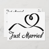 Zwart-wit trouwt met hart aankondigingskaart (Voorkant / Achterkant)