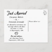 Zwart-wit trouwt met hart aankondigingskaart (Achterkant)