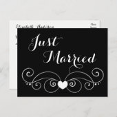 Zwart-wit trouwt met huwelijksaankondiging aankondigingskaart (Voorkant / Achterkant)