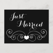 Zwart-wit trouwt met huwelijksaankondiging aankondigingskaart (Voorkant)