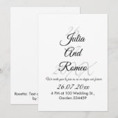 Zwart-wit trouwuitnodiging. kaart (Voorkant / Achterkant)