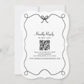 Zwart-wit trouwuitnodiging met QR-code Kaart (Achterkant)