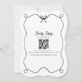 Zwart-wit trouwuitnodiging met QR-code Kaart (Achterkant)
