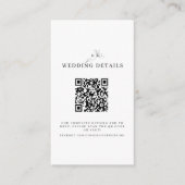 Zwart-wit trouwwebsite QR-code Informatiekaartje (Voorkant)