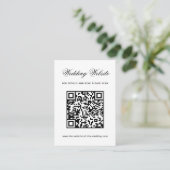 Zwart-wit trouwwebsite QR-code minimalistisch Informatiekaartje (Staand voorkant)