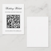 Zwart-wit trouwwebsite QR-code minimalistisch Informatiekaartje (Voorkant / Achterkant)