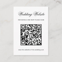 Zwart-wit trouwwebsite QR-code minimalistisch