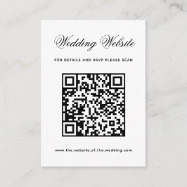 Zwart-wit trouwwebsite QR-code minimalistisch Informatiekaartje