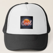 Zwart-wit Trucker Hoed met Rugby Ball Design Trucker Pet (Voorkant)