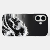 Zwart-wit tsunami golven Case-Mate iPhone case (Achterkant (horizontaal))